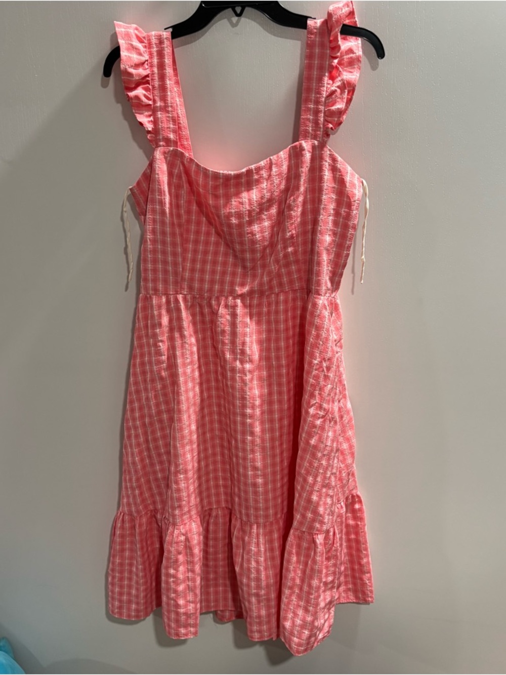 Seven7 Pink Gingham Ruffle Strap Sundress